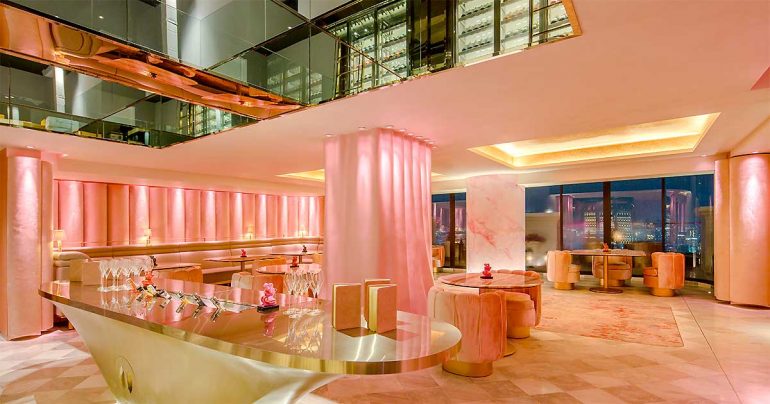 Pink Bar at lebua Bangkok is an glamorous champagne bar adjacent to Chef's Table